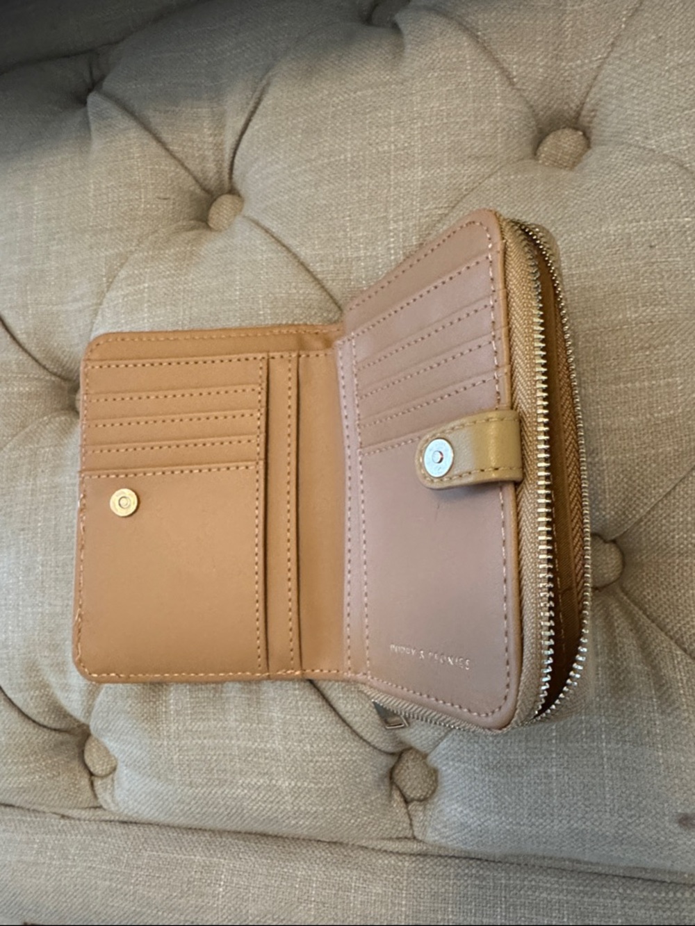 Sidekick. Tan Woven Leather Crossbody Belt Bag with Zip Wallet - Picture 7 of 9
